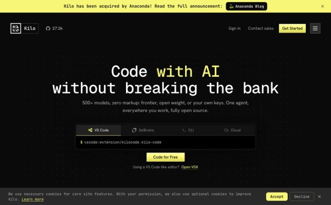 Kilo Code 网站截图