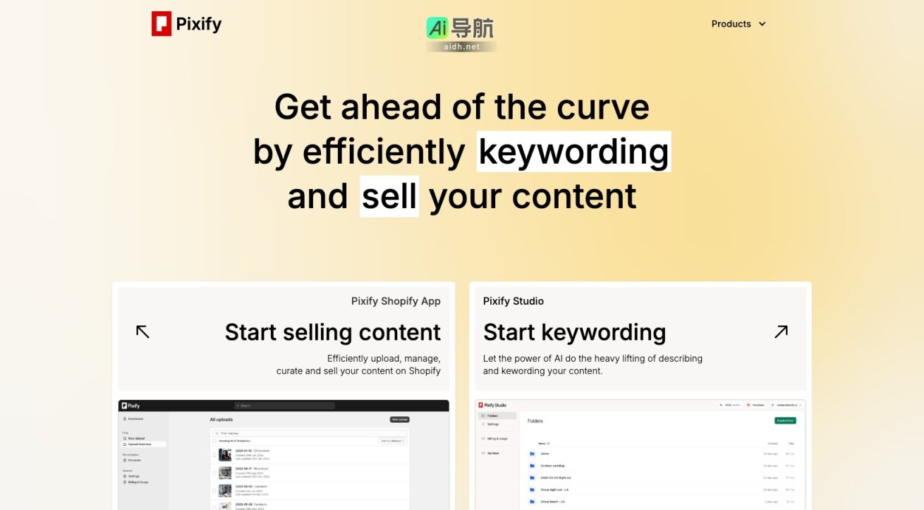 Pixify 通过AI高效关键词管理，助力内容创作者在Shopify上轻松销售 网站截图