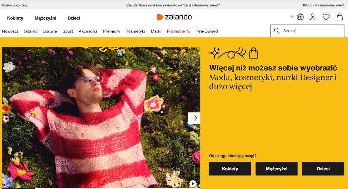 Zalando波兰站 网站截图