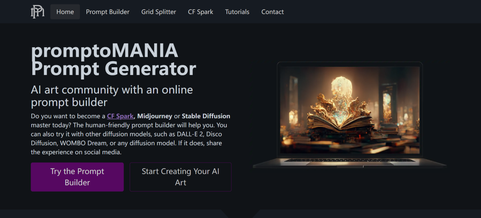 promptoMANIA 网站截图