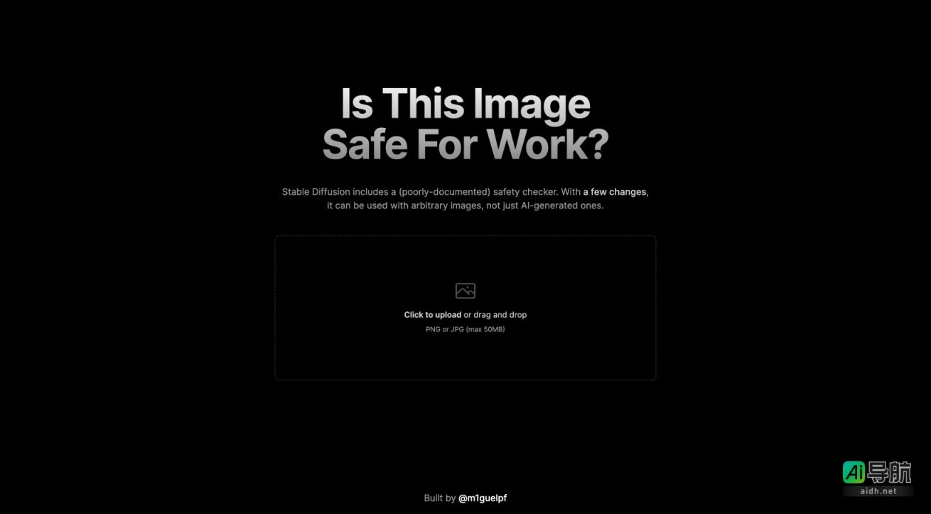 Image NSFW 提供图片安全性检测，帮助用户判断图片是否适合工作环境 网站截图