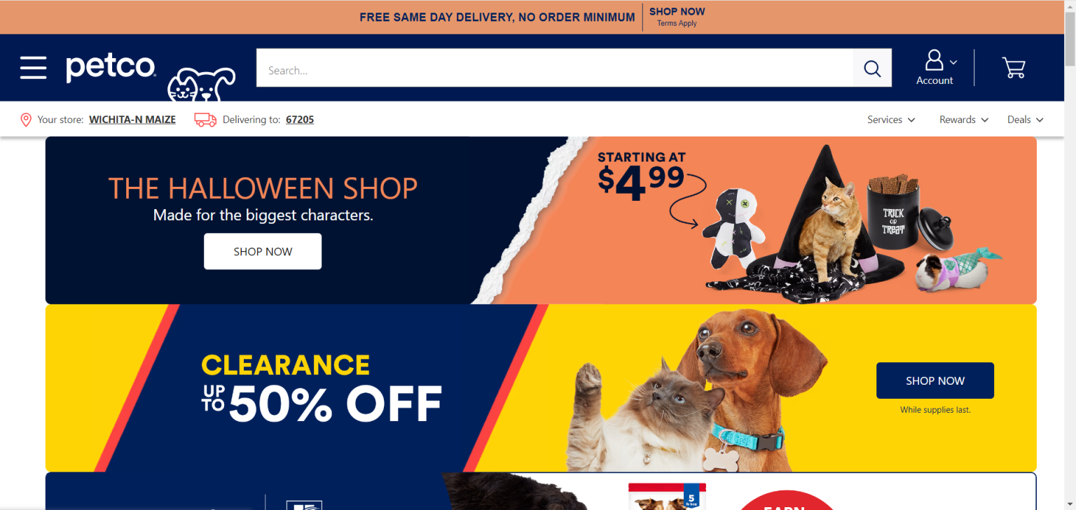 petco 网站截图