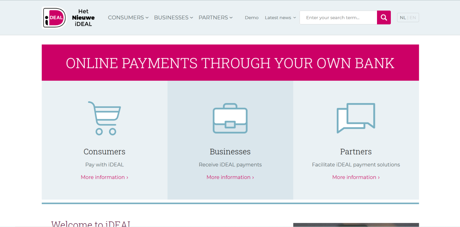 iDEAL 网站截图