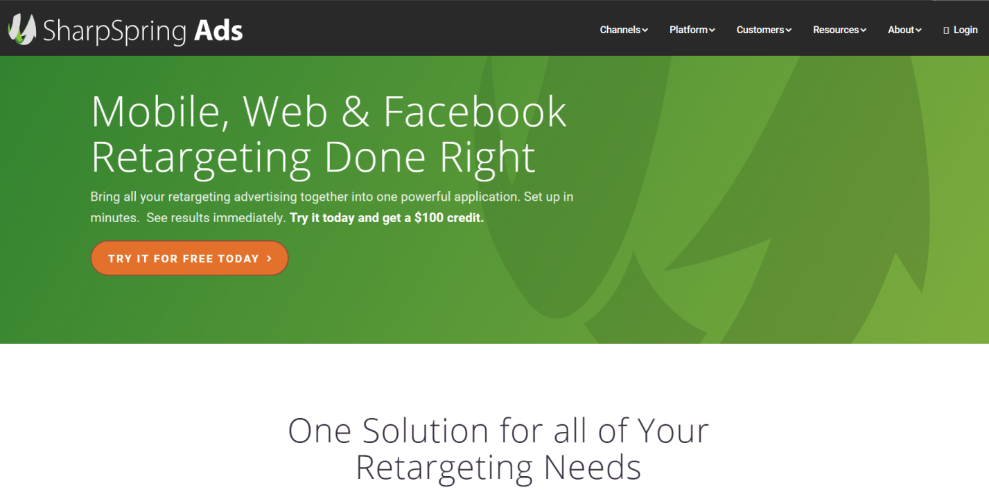 SharpSpring Ads 网站截图