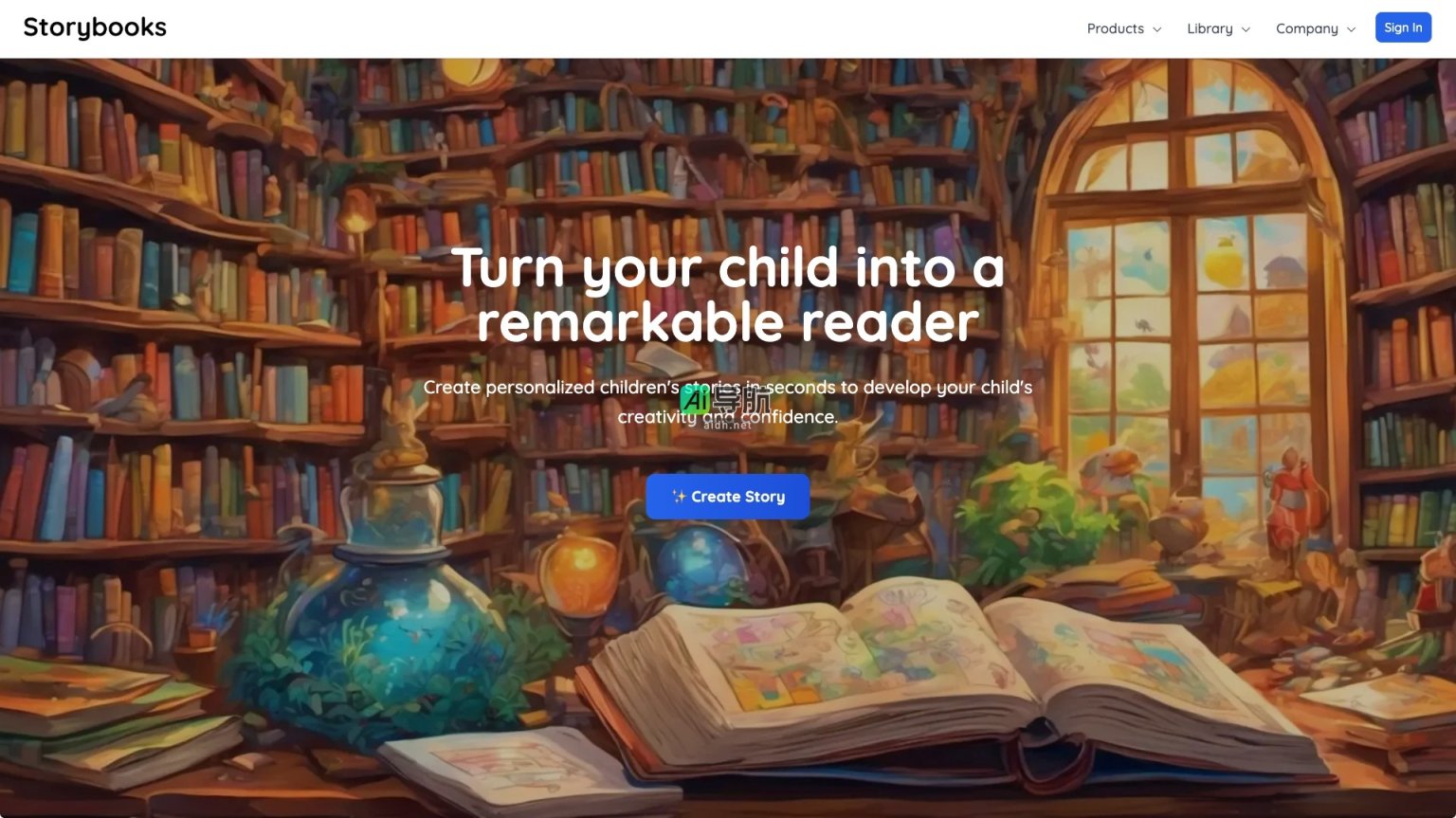 Storybooks 个性化儿童故事，激发创造力与自信，促进亲子互动与情感探索 网站截图