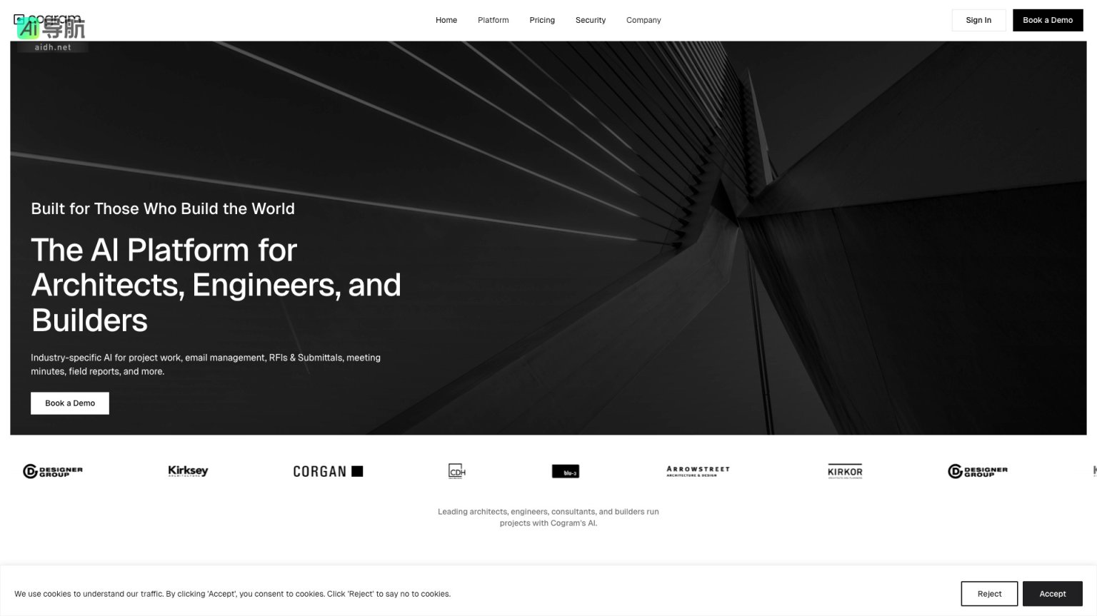 Cogram 是为建筑、工程和设计行业提供AI平台，优化项目管理和文档处理的工具 网站截图