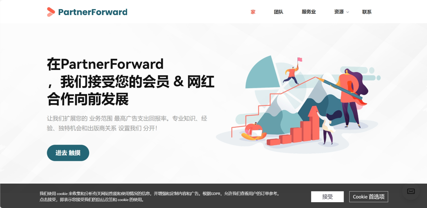 PartnerForward 网站截图