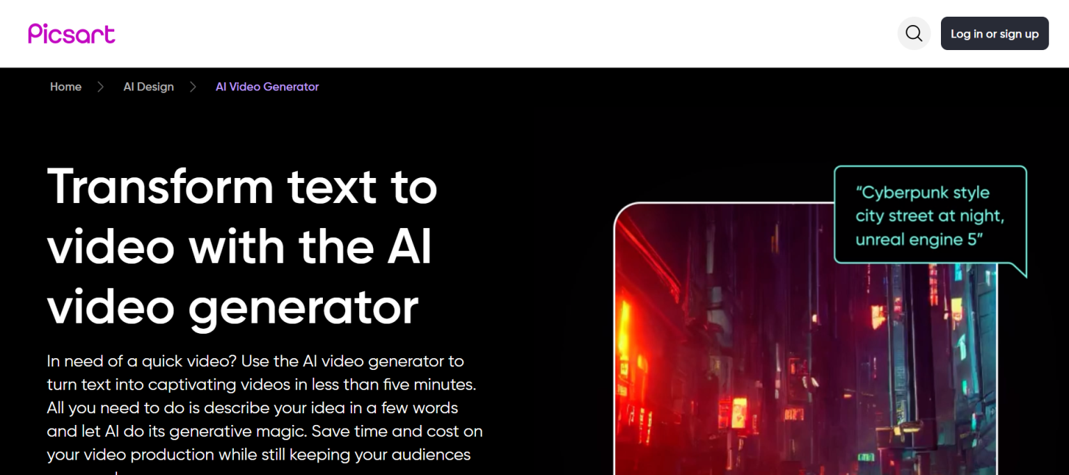 Picsart 网站截图