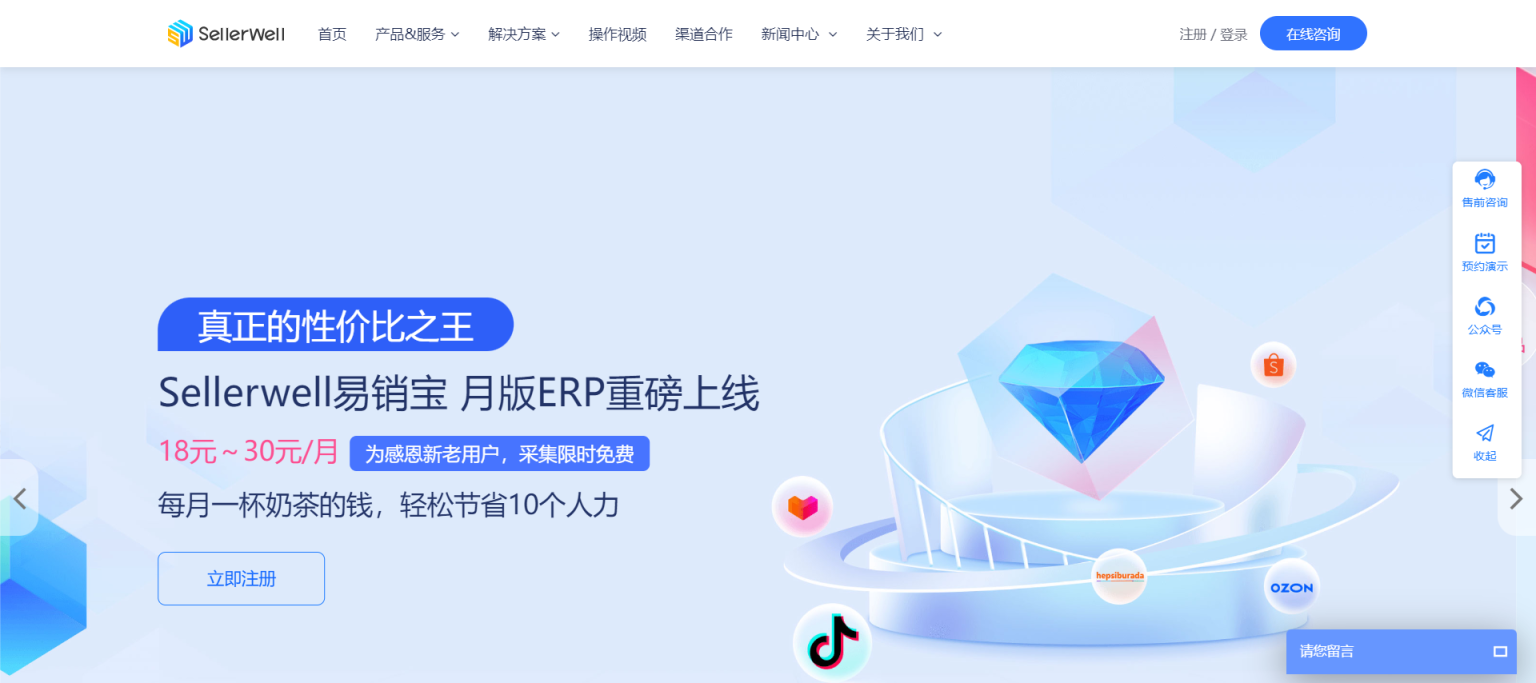 Sellerwell 网站截图