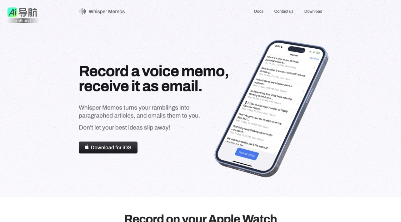 Whisper Memos 将语音备忘录转化为结构化文章，助你捕捉灵感并保护隐私 网站截图