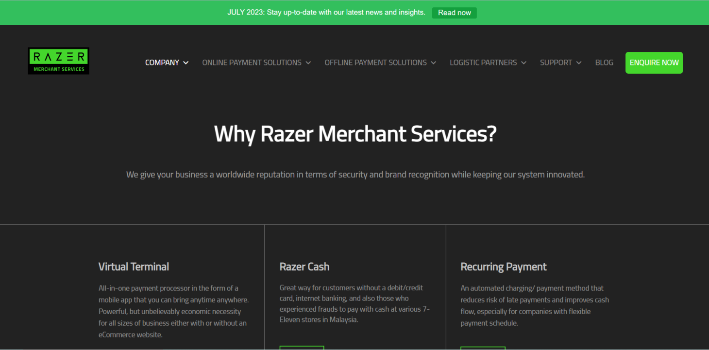 Razer Pay(雷蛇支付) 网站截图