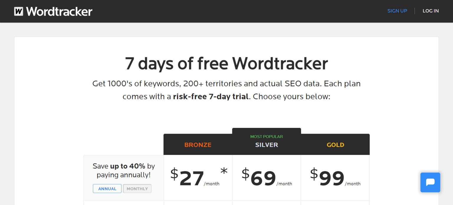 Wordtracker 网站截图