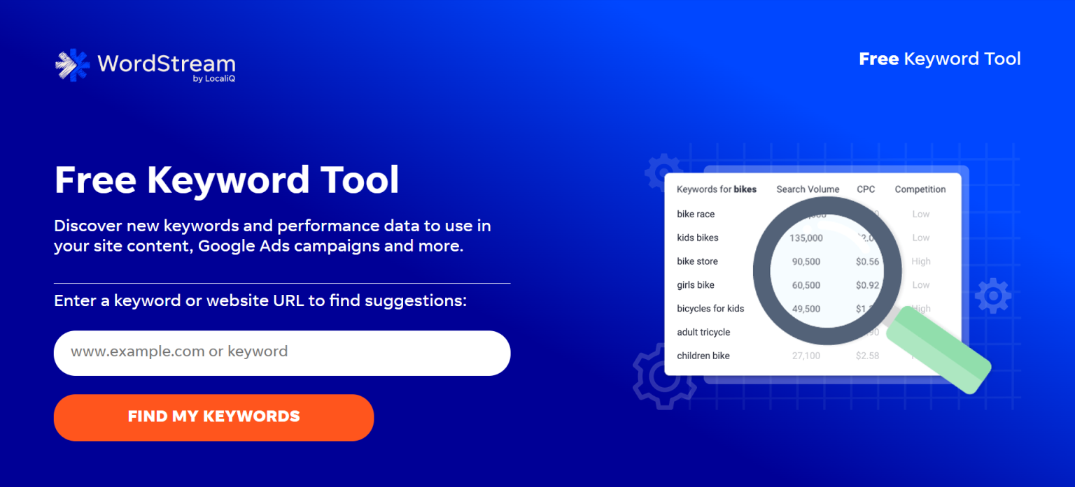 WordStream Keyword 网站截图