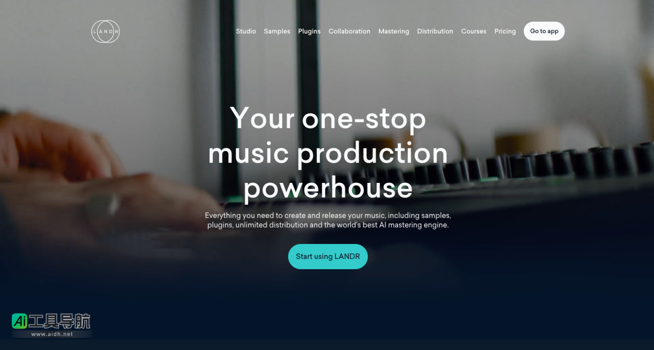 LANDR 集成了 AI 母带处理、音乐分发、专业AI音乐插件 网站截图