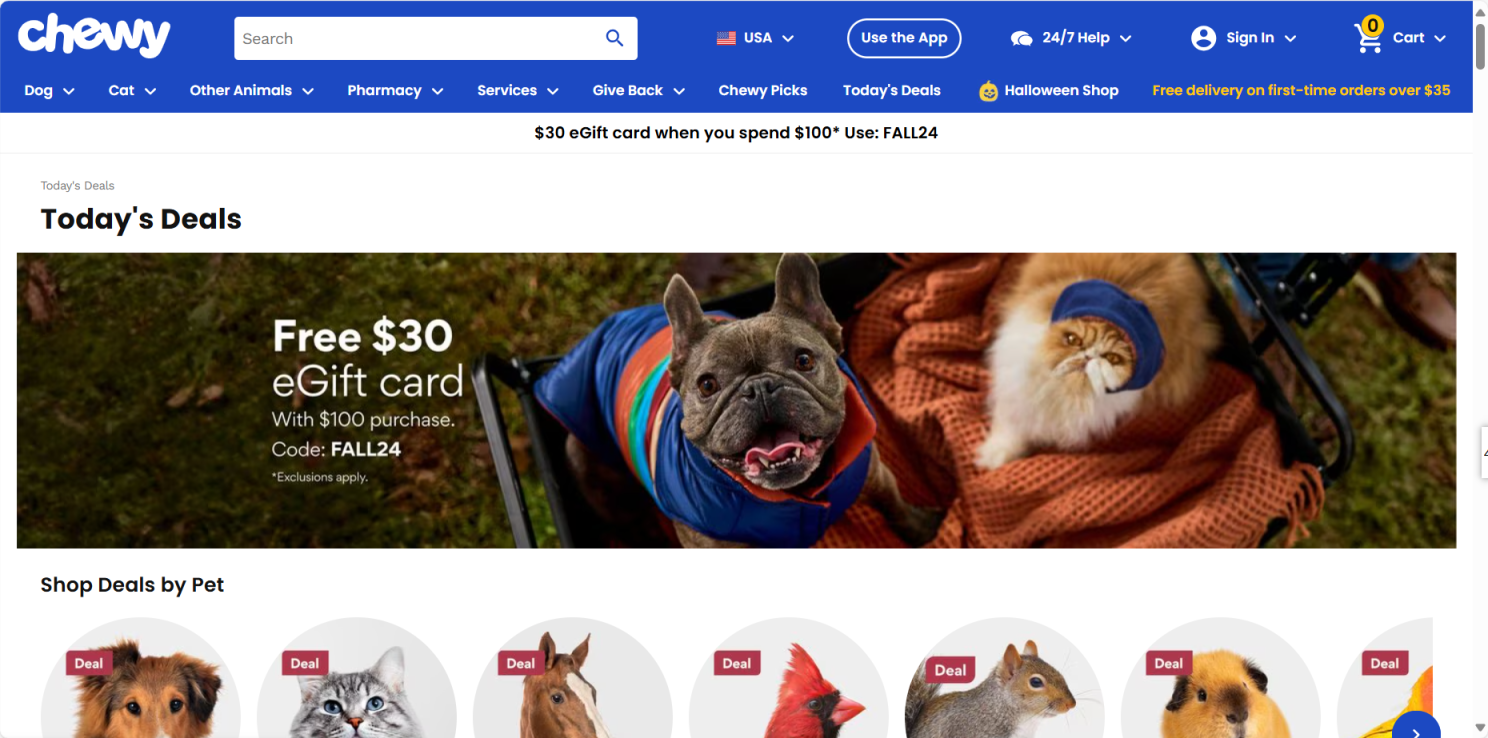 chewy 网站截图