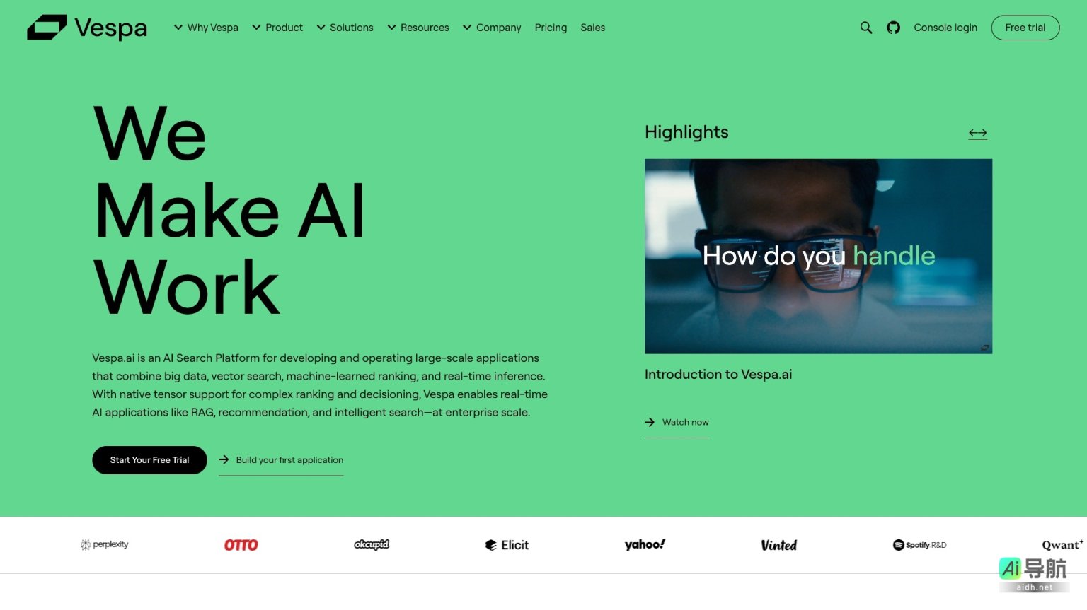 Vespa.ai 是一个支持大规模AI搜索与实时推理的高性能平台 网站截图