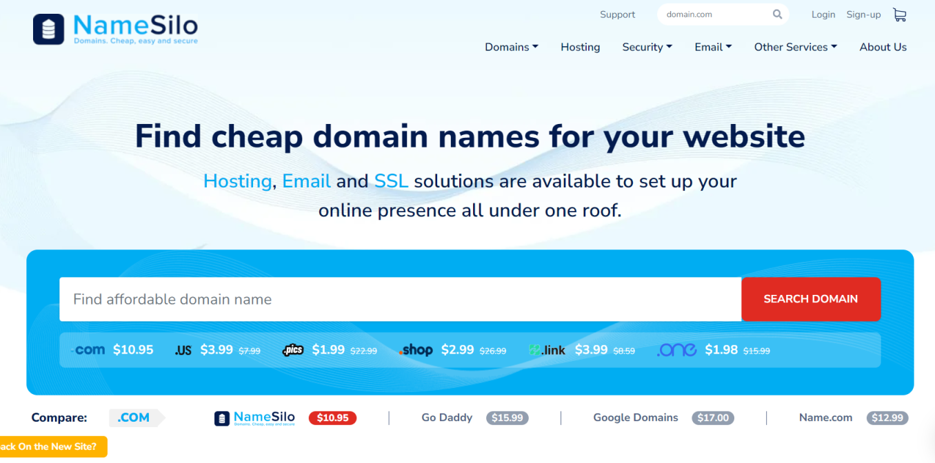 Namesilo 网站截图