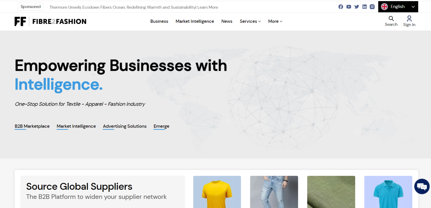 Fibre2fashion 网站截图