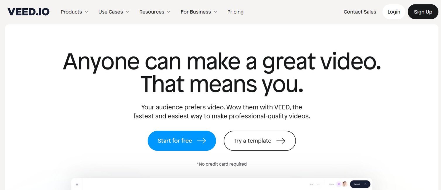 VEED.IO 网站截图