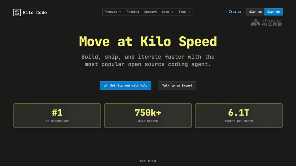 Kilo Code 网站截图