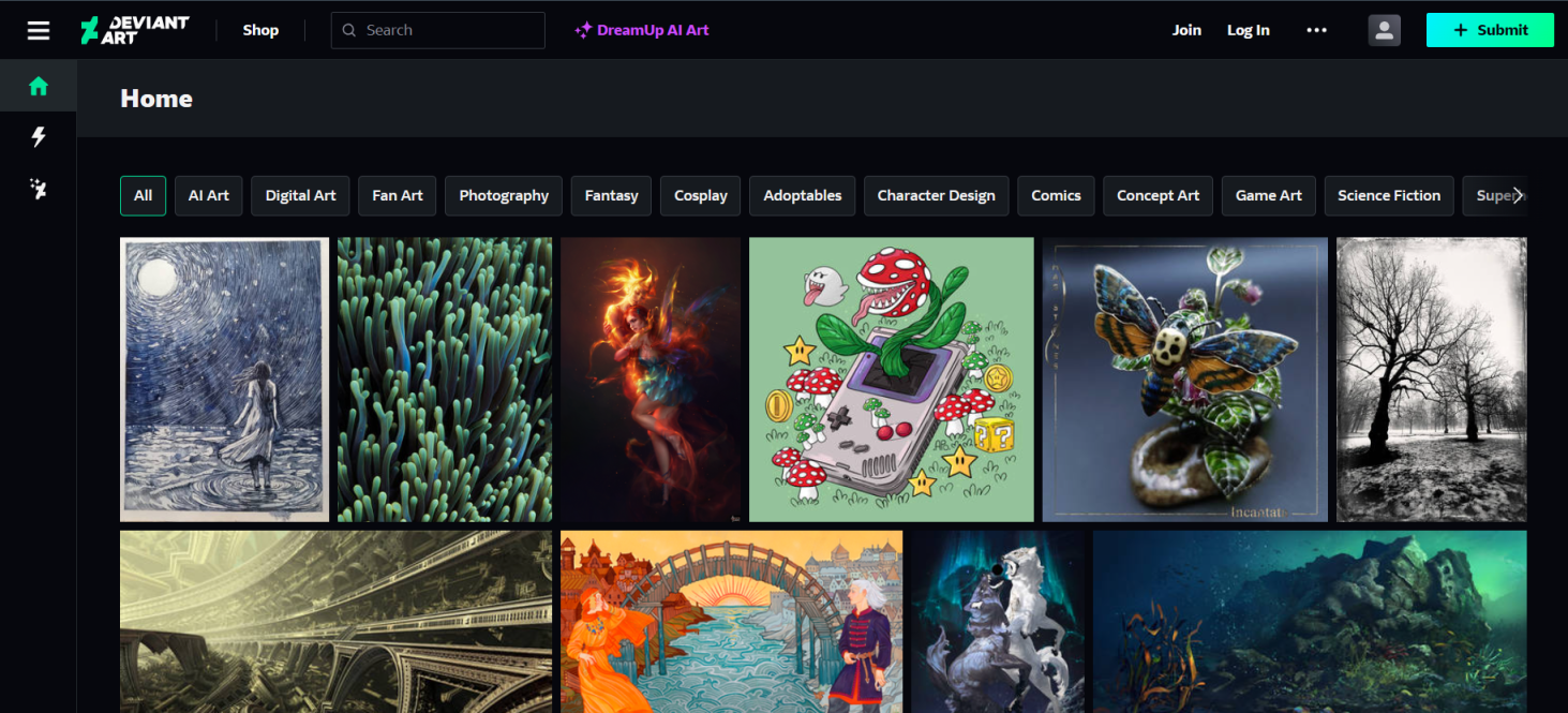 DeviantArt 网站截图