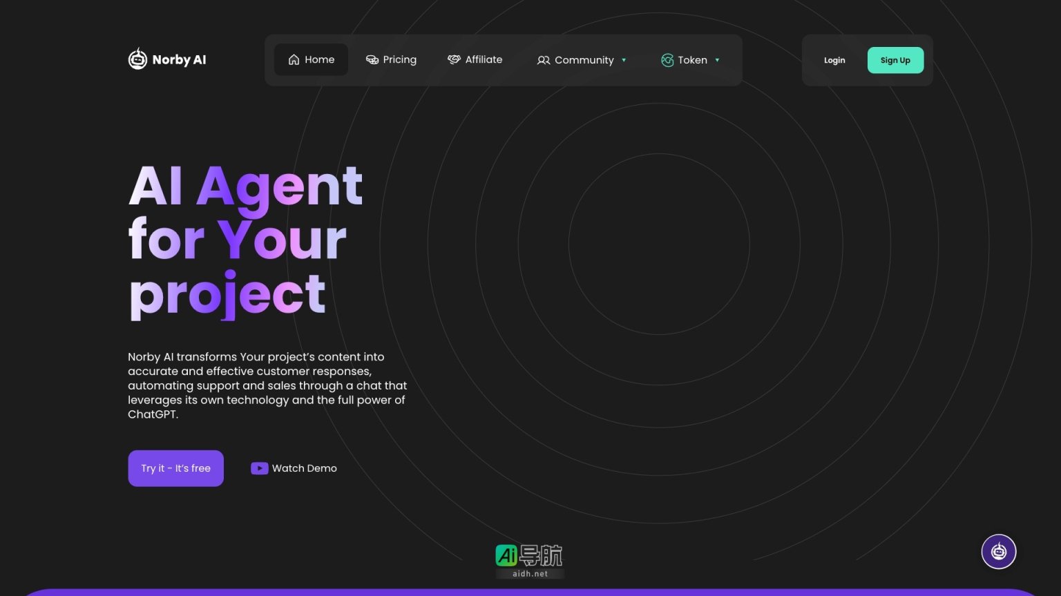 Norby AI 通过自动化聊天提升客户支持与销售效率，适合各类项目使用 网站截图