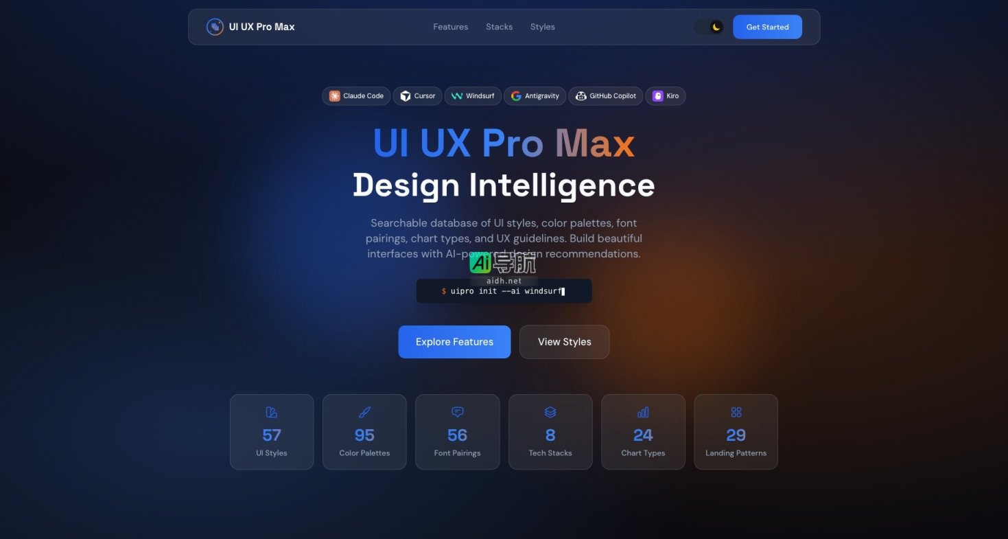 UI UX Pro Max 提供智能UI设计，打造精美用户界面 网站截图