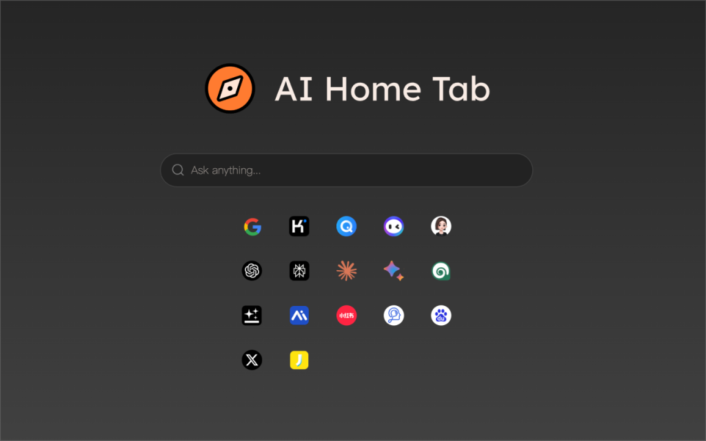 AI Home Tab 网站截图