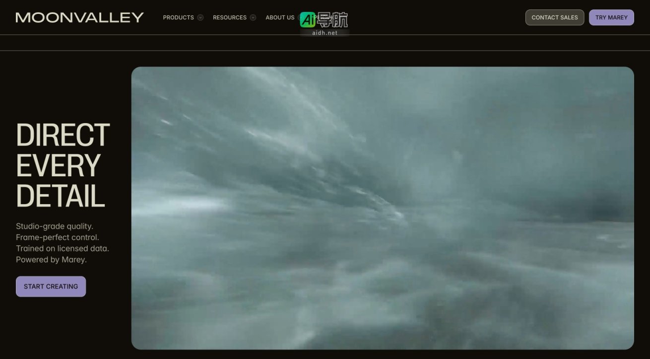 moonvalley Moonvalley提供精准的AI视频创作工具，助力电影制作人实现高质量、无妥协的创作体验 网站截图
