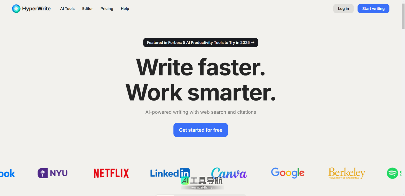 HyperWrite 集写作、编辑、研究和内容优化于一体的强大AI写作工具 网站截图
