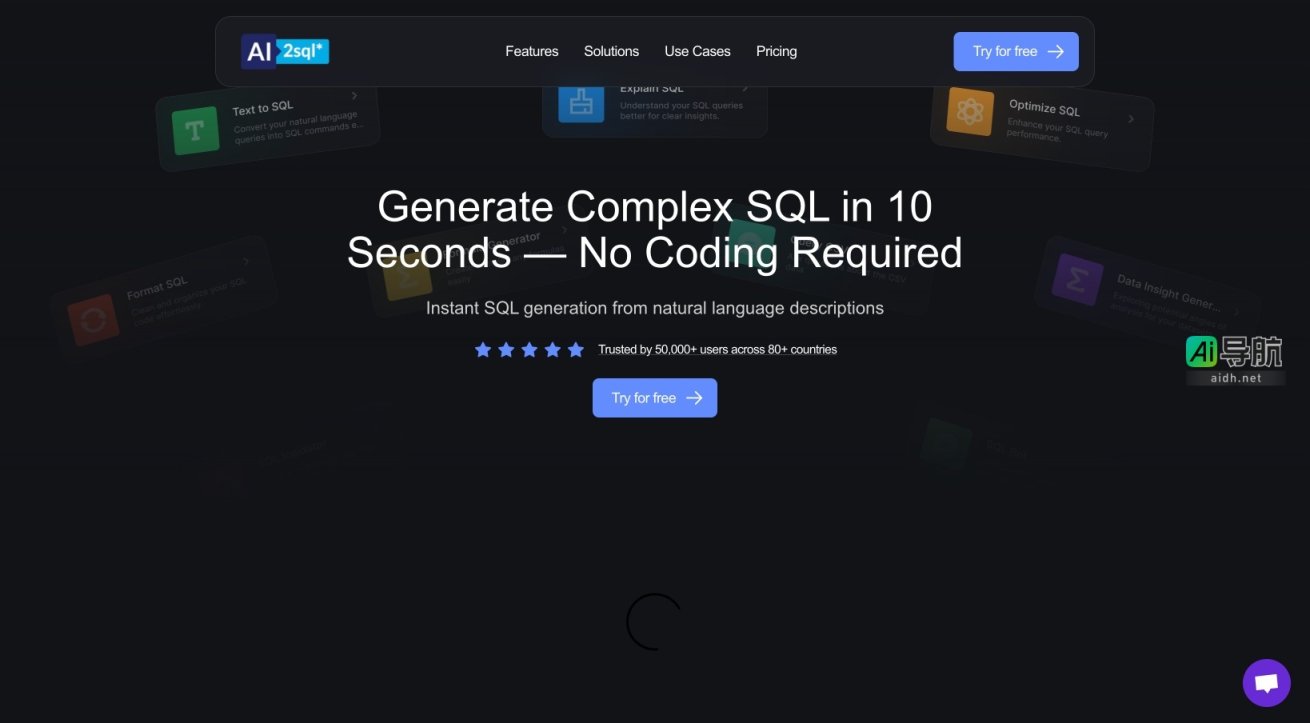 AI 2 SQL Query 将自然语言转换为SQL查询，简化数据库操作，提升工作效率 网站截图