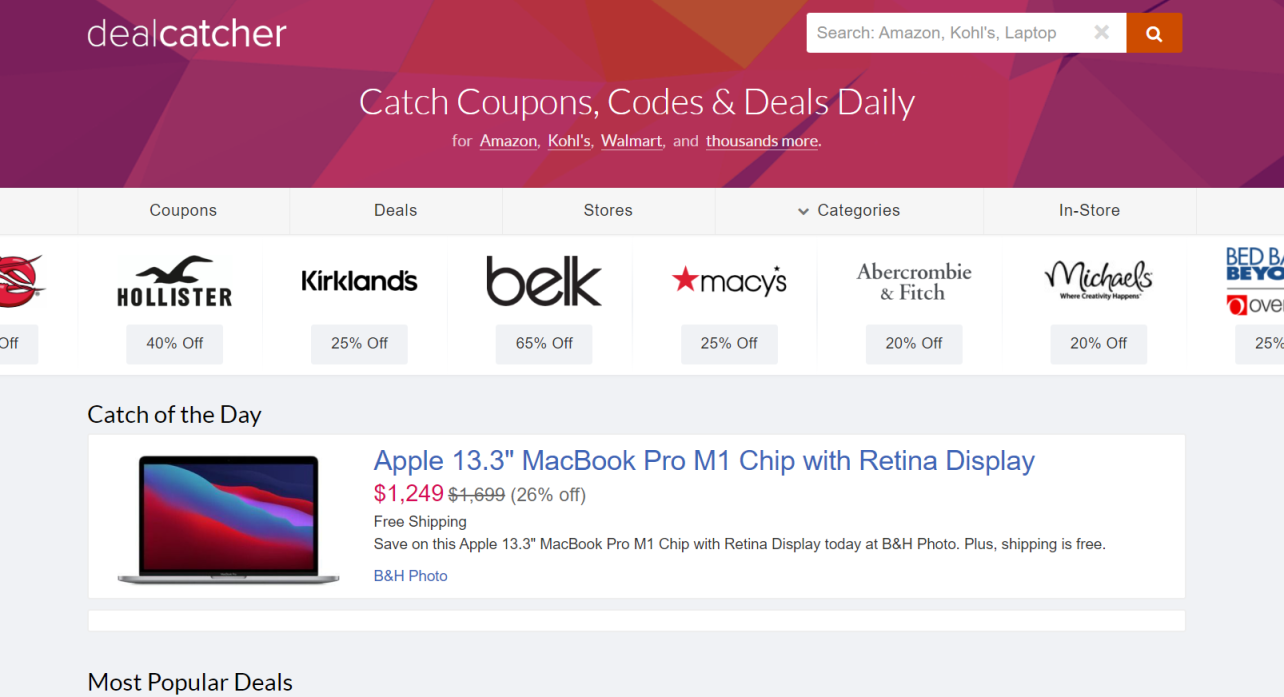 DealCatcher  美国 网站截图