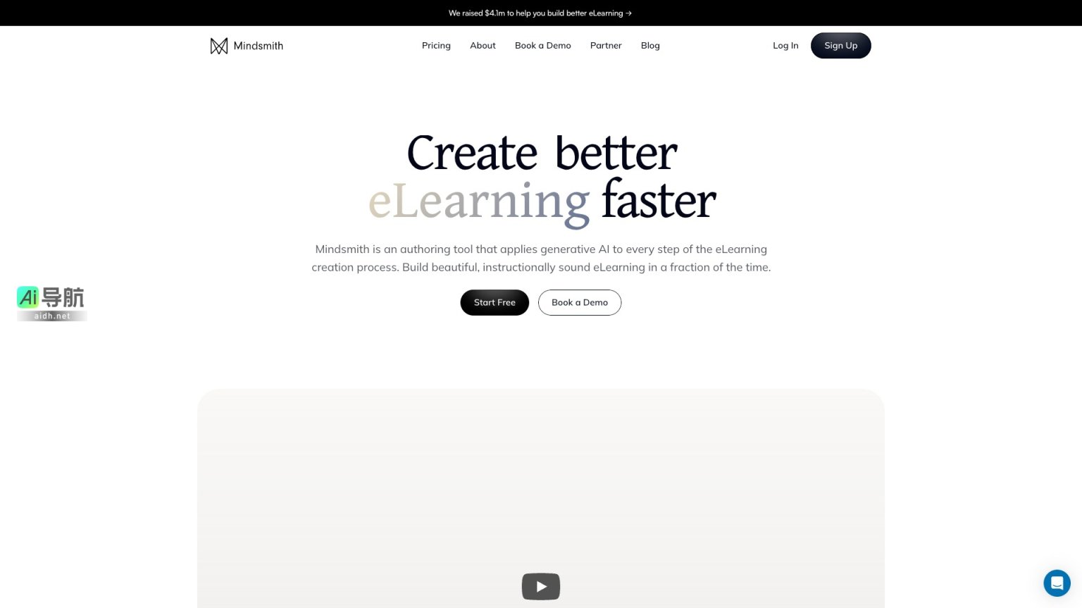 Mindsmith 利用生成式AI加速高质量eLearning内容创作，提升效率与学习效果 网站截图