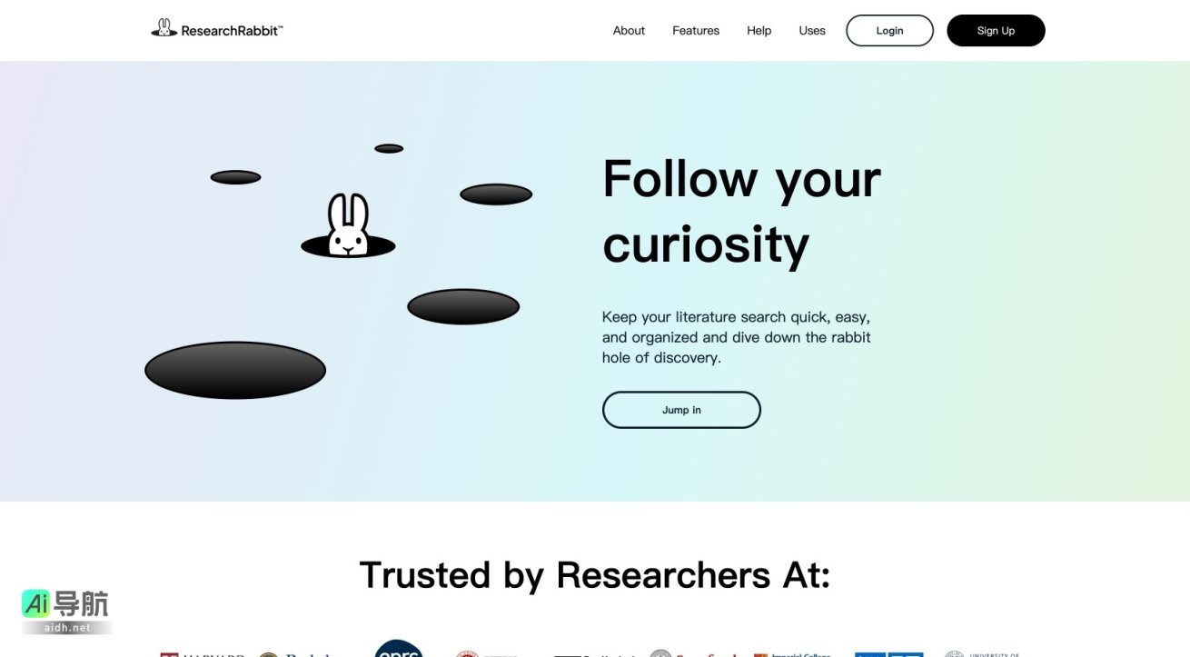 ResearchRabbit 帮助研究者快速、轻松地探索文献，促进创意与知识的连接 网站截图