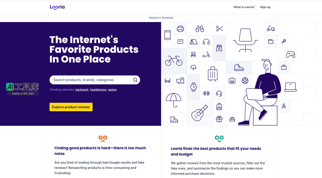 Looria 帮助你快速找到最适合需求和预算的产品 网站截图
