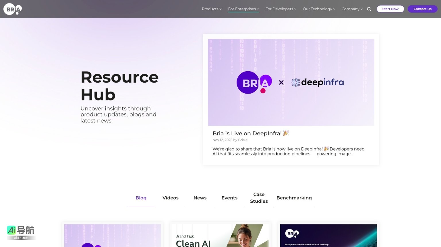 Bria 提供先进的AI图像生成与编辑解决方案，助力企业实现品牌一致性与创意自由 网站截图