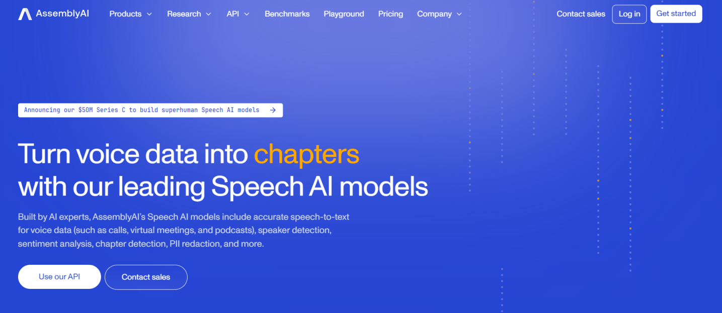 AssemblyAI 网站截图