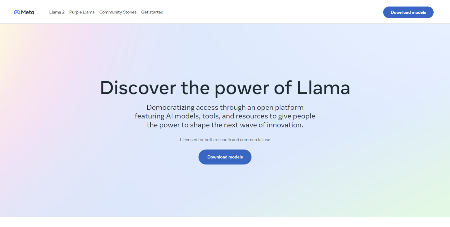 Llama 网站截图
