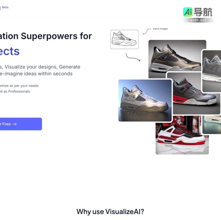 Visualize AI 提供快速高效的设计可视化工具，助力建筑与室内设计师实现创意与灵感的快速转化 网站截图