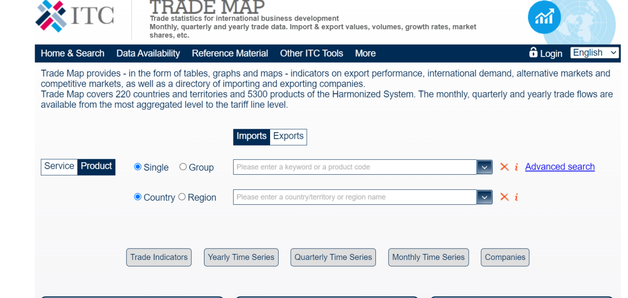世界贸易数据库 网站截图
