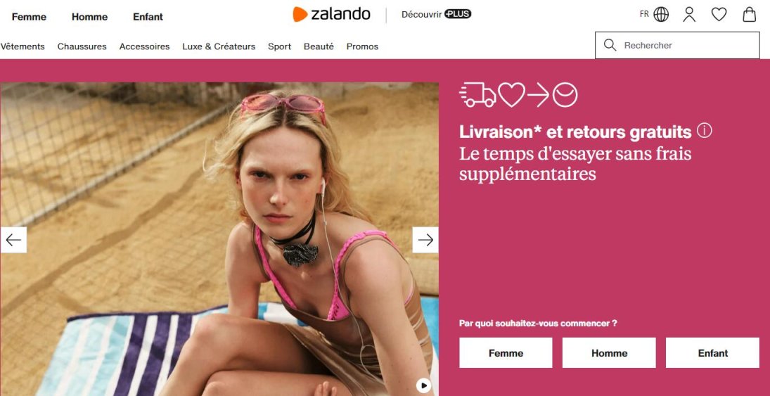 Zalando法国站 网站截图