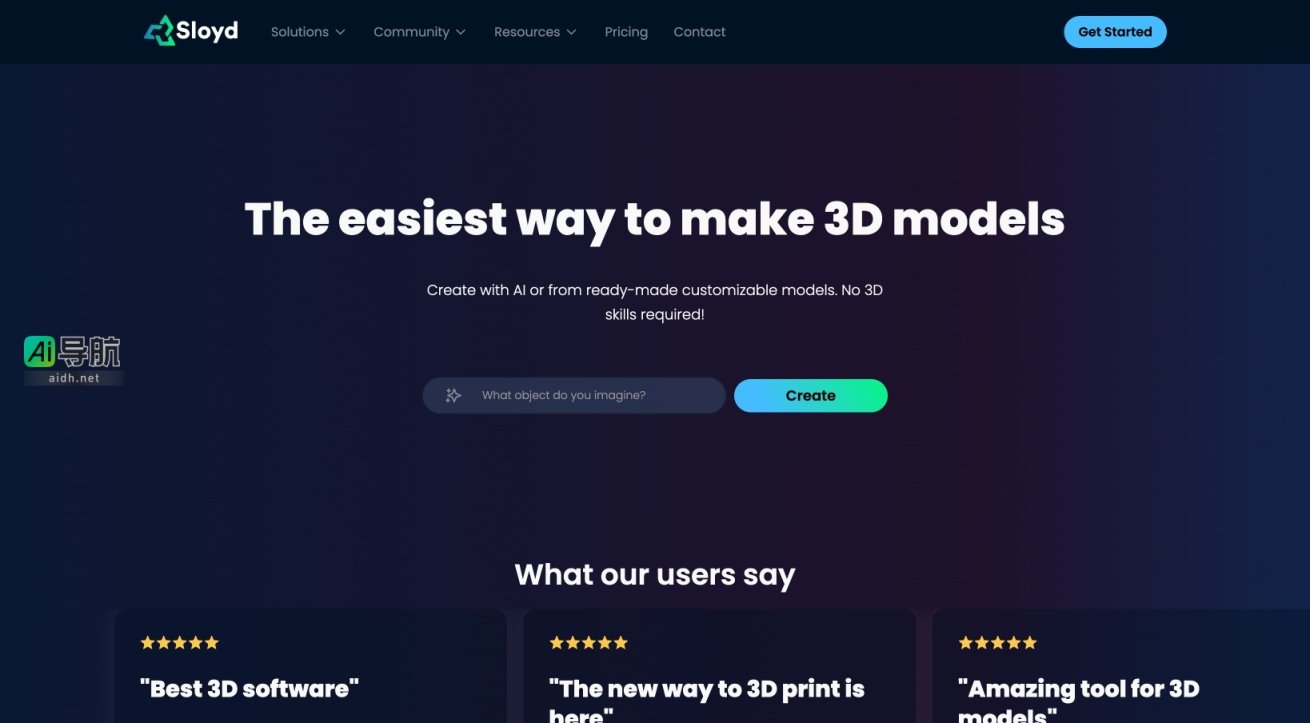 Sloyd AI 提供无门槛的3D模型创建工具，结合AI与模板，简化设计流程 网站截图