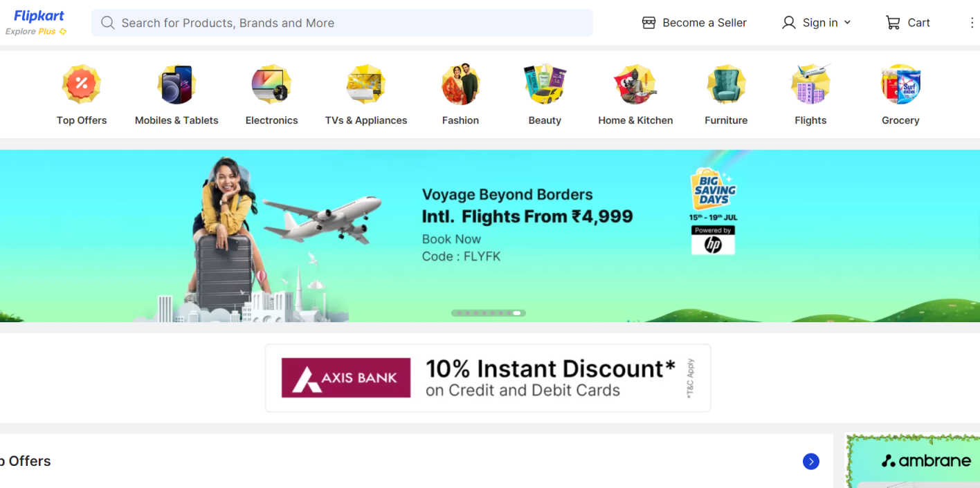 Flipkart 网站截图