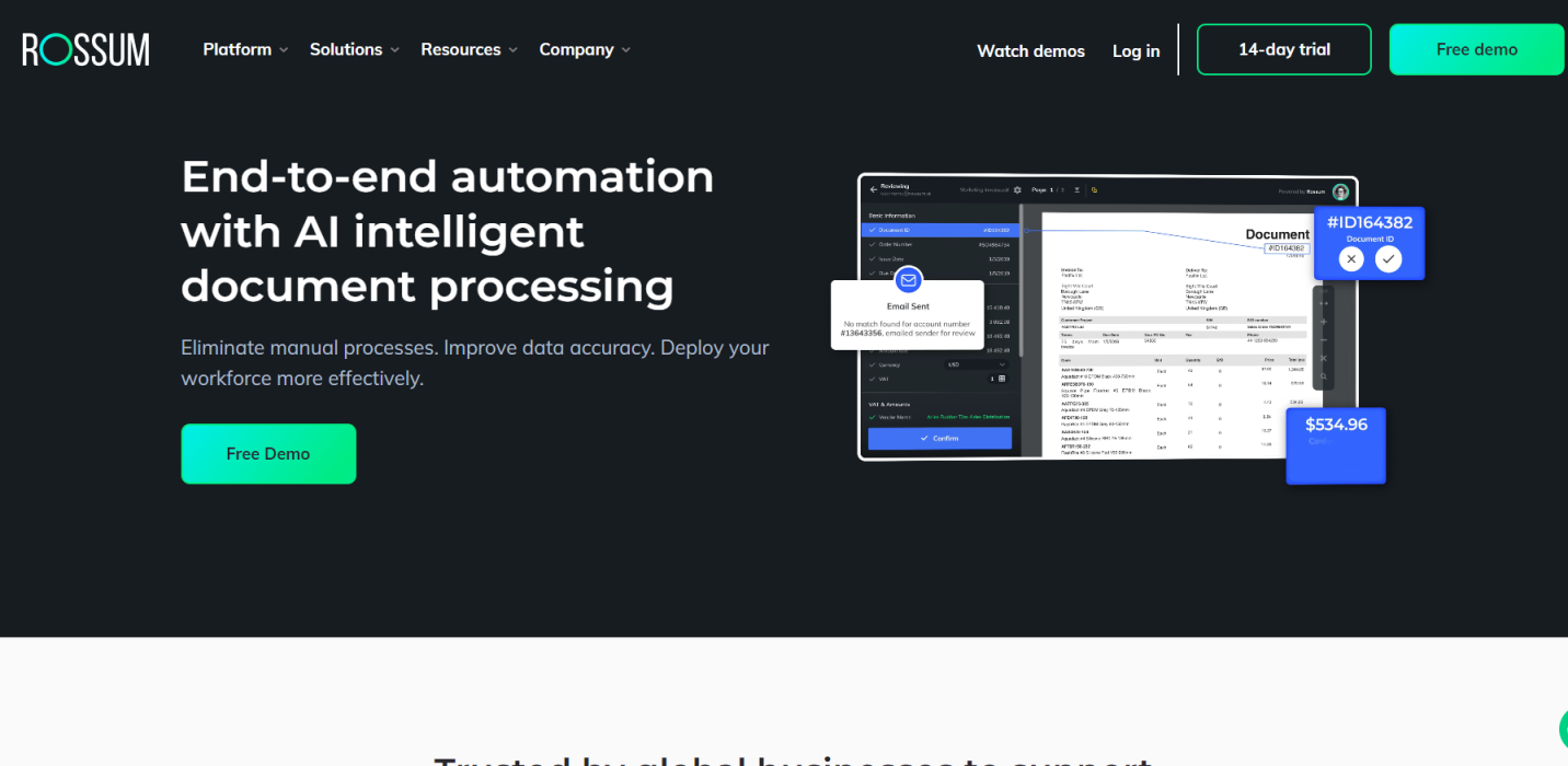 Rossum.ai 网站截图