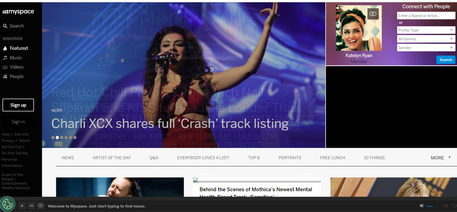 Myspace 网站截图