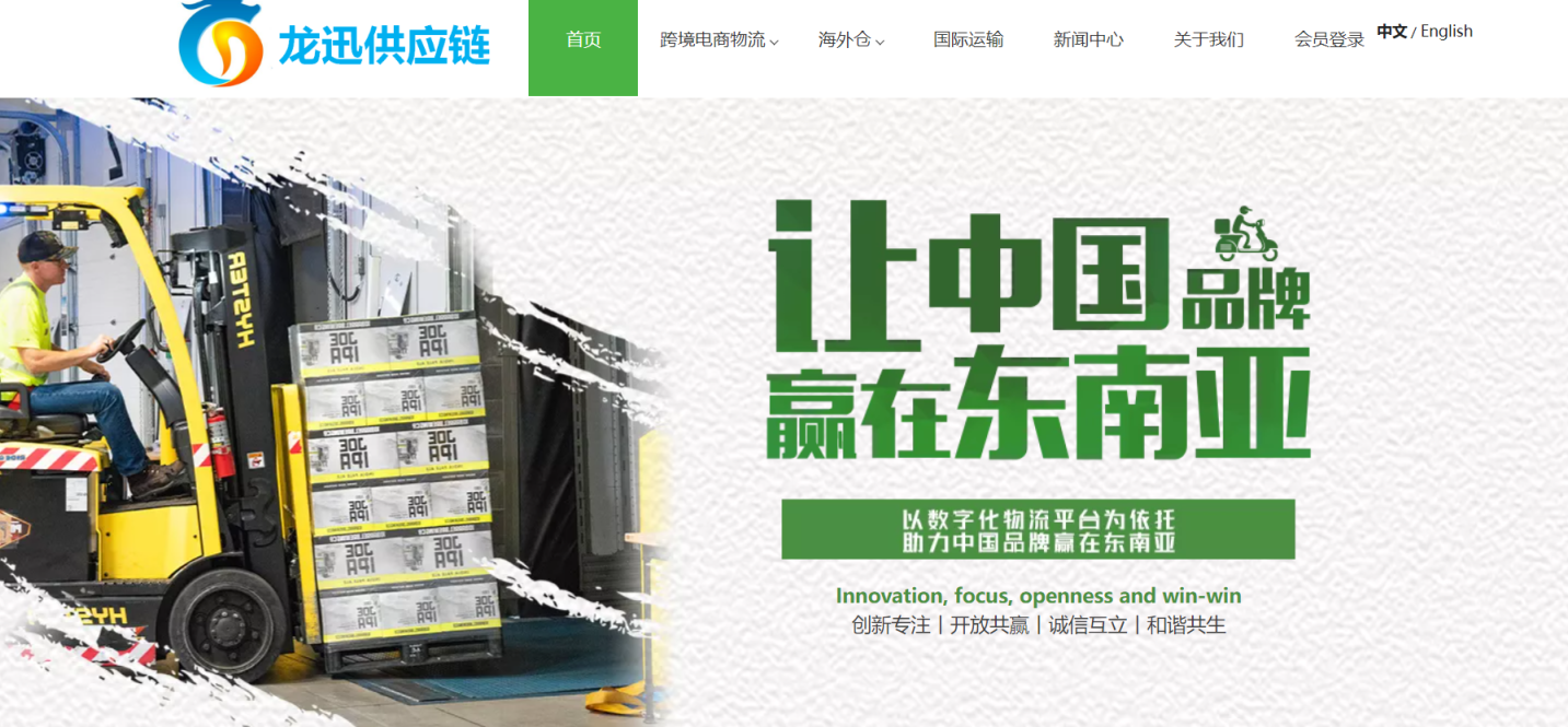 龙迅国际物流 网站截图
