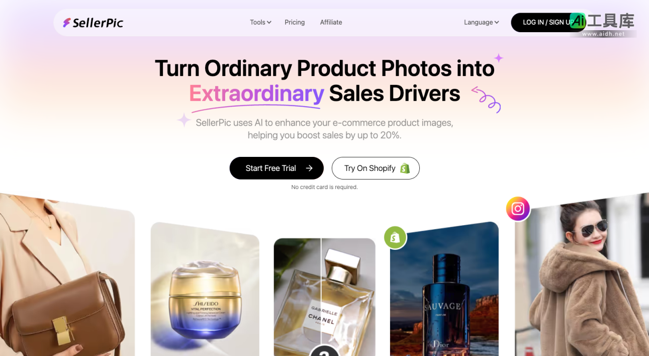 SellerPic 提升电商销售的AI图片工具 网站截图