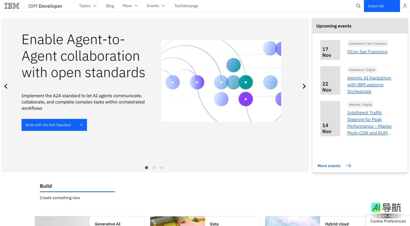 IBM Developer 致力于为开发者提供AI、云计算和开源技术的学习与创新平台 网站截图