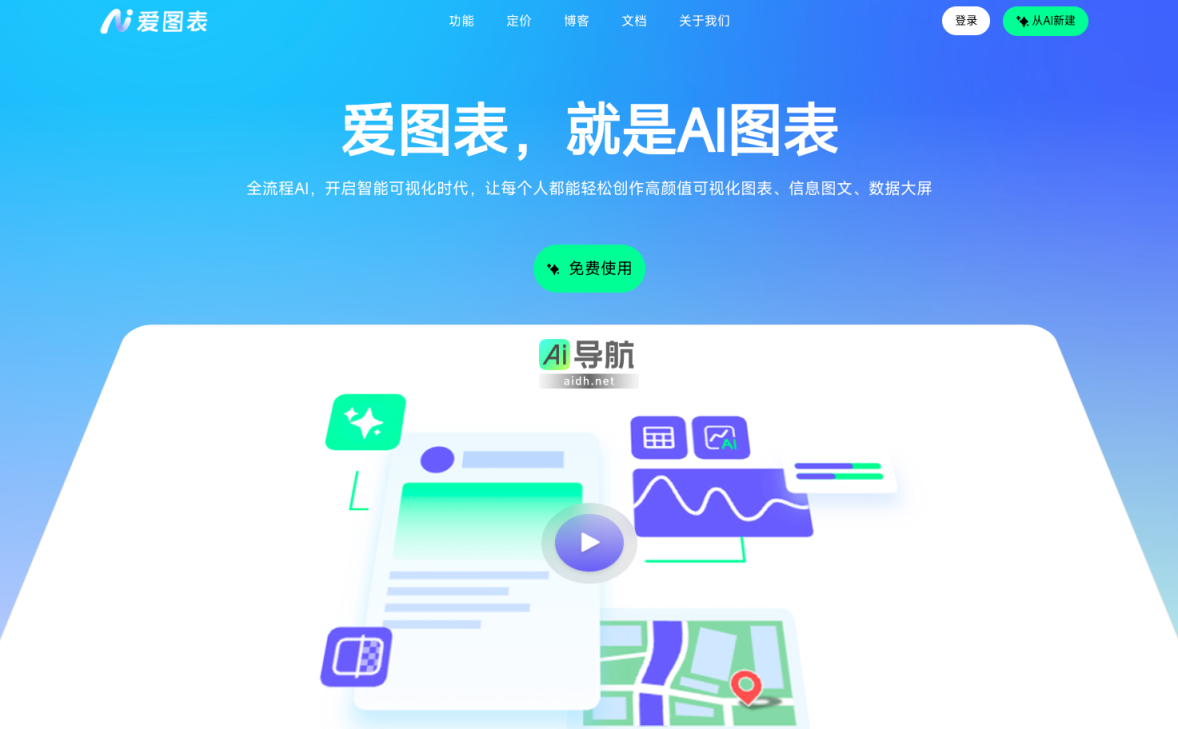 爱图表 镝数科技推出的一款创新型智能数据可视化平台 网站截图