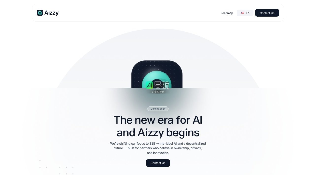 AIZZY 专注于为合作伙伴提供定制化、去中心化的白标AI解决方案 网站截图